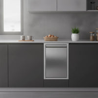 Recessed Concealed Trash Bin Space-Saving Wall-Mounted Trash Bin Stainless Steel Wastebasket Concealed for Kitchen, Cabinet, Utility Room