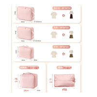 5 Pieces Soft-Sided Five-Piece Luggage Organizer Set Carrying Handles Zippered Travel Bag Set Rectangular