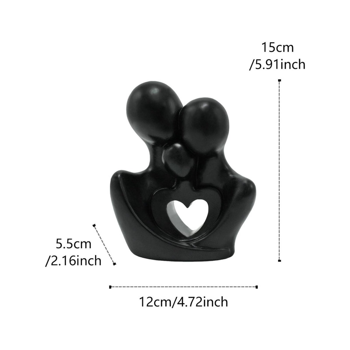 Nordic Aesthetic Black Resin Family Sculpture Minimalist Decor Abstract Family Sculpture Modern Design Faceless Art Ornament Sentimental Gift for Couples, Families, Living Room, Entryway, Office Desk, Bookshelf