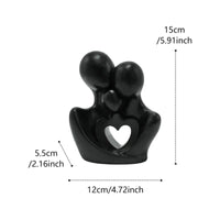 Nordic Aesthetic Black Resin Family Sculpture Minimalist Decor Abstract Family Sculpture Modern Design Faceless Art Ornament Sentimental Gift for Couples, Families, Living Room, Entryway, Office Desk, Bookshelf