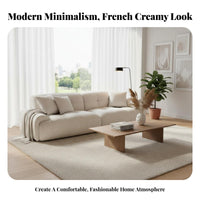 Curved Sectional Sofa French Cream design Couch Modern Minimalist Household Furniture for Apartment Dwellers, Hosts, Living Room, Lounge Area, Office