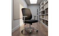 Rocking Function Ergonomic Mesh Chair Silent Wheels Ergonomic Mesh Office Chair Long-Lasting Construction Cushioned Foam Seat for Students, Study Room