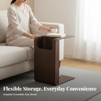 Nordic Design C-Shaped Table Minimalist Design Convertible C-Shaped Stand Space-Saving Home Furnishing Multi-Functional for Apartment Dwellers, Telecommute Workers, Beside Sofa, Bay Window Area, Living Room, Small Compact Areas