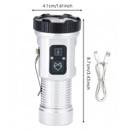 Re Energizable Mini Flashlight Compact Flashlight Multifunctional Portable Light