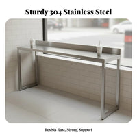 Urban design Long Wall-Side High Table with Stools long-lasting Metal Frame Narrow Counter Height Table with Stools Space-Saving Design Commercial Furnishing Modern Look for Cafe Owners, Homeowners, Entertainers, boba Tea Shop, Bar, Small Spaces, Kitchen
