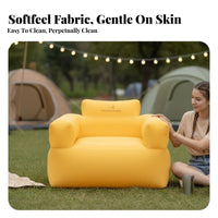 Indoor and Outdoor Use Wind-Pouch Sofa No Pump Required Inflatable Couch Thickened Material Air Lounger Lightweight for high-tech fabric& travelers, Beach Lovers, Beach& travelers, Music high-tech fabrics, Camping, rearyard, Living Room