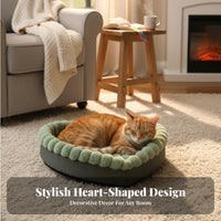 Heart-Shaped Cushiony Padding cozyheartShaped Pet Lounger Soft Padding Feline Bed for Small Dogs, Kittens, Sleeping, Resting, Living Room