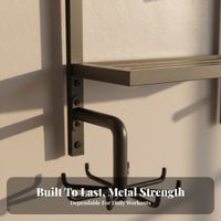 Large Capacity Wall Mounted Exercise Mat Rack Space Saving Wall Mounted Exercise Rack Easy Installation Foam Roller Storage Shelf Heavy Duty