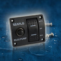 Manual off Auto Bilge Pump Control Panel Four-Hole Mount 12/24V Bilge Switch Panel Rectangular