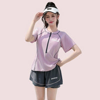 Swimsuits for Women with Modest Tankini Design for Water Sports, Two Piece Swimming Costume Set with Flat Shorts