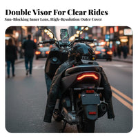 Double Visor Half Helmet 3C Officially Approved Face Electric Bike Helmet Four-Season Impact-Resistant Headwear for Riders, City Commuting