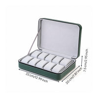 10-Slot Watch Storage Case Zippered Watch Travel Case Portable Compact for Travelers, Business Trips