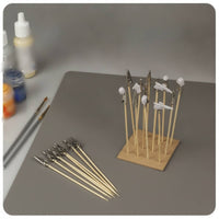 100 Pieces Spring Clip with Bamboo Handle Pointed Model Painting Clip Tool for Craft Projects
