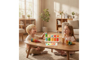 Wooden Matching Toy with Peg Dolls Sensory Toy with Picture Cards Creative Wooden Peg Dolls for Classroom