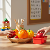 Realistic Artificial Fruit Model for Display, Teaching, and Play - Orange, Apple, Strawberry, Pumpkin