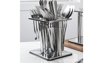 Space-Saving Cutlery Organizer with Metal Rack Compact Countertop Utensil Organizer Modern Kitchen Utensil Holder Elegant for Dining Room