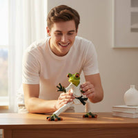 Birthday Gift Kung Fu Frog Figurine Creative Design Combat Arts Frog Statue Lifelike Shape for Office