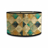 Sturdy Construction Bamboo Lampshade Handmade Printed Bamboo Lamp Shade E27 Fitter Compatible Printed Drum Lampshade Fade Resistant for DIY Enthusiasts, Living Room, Bedroom, Cafe, Restaurant