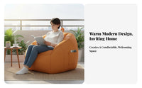 Luxuriously Soft Texture Single-Person Shell Lounger Lightweight Bean Bag No Assembly Required Floor Chair Ergonomic Support for Adults, Students, Gamers, Bedroom, Balcony, Apartment, Reading Nook