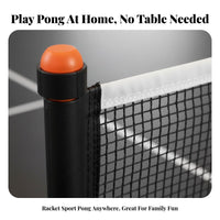 Quick Setup Portable Table Tennis Net Stable Design Adjustable Table Tennis Pong Net Set for Families, Beginners, Indoors, Garage, Basement