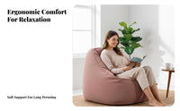 Signature design and aesthetic pouch chair Armchair Retro feel Oversized Corduroy Lounger space-saving Footprint Lounge Chair distinctive Shape for Students, Apartment Dwellers, Living Room, Balcony, Small areas, literary corner