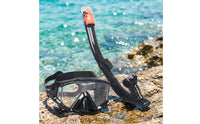 Wide-View Snorkeling Mask with Snorkel Tempered-Glass Gear Comfortable for Adults, Swimmers, Vacation