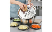 Dual Grating Stainless Steel Grater Lid Polished Finish Round Grater Lid Easy to Use Kitchen Tool Rust-Resistant