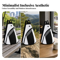 Adjustable Strap Triangle Sling Bag Front Zip Pocket Sling Backpack Textured Panel Chest Daypack Top Grab Loop for Outdoor, Sports
