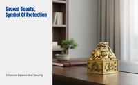 Brass Four Sacred Beasts Figurine, Chinese Mythology, Desktop, Living Room, Office Decor