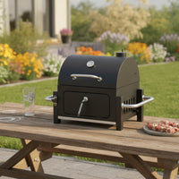 Compact Charcoal Grill Portable Charcoal Barbecue Heavy-Duty Grill with Temperature Gauge Rust-Resistant for Backyard