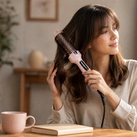 Hair Straightener Brush Salon-Like Heated Styling Brush with LCD Display Electric Styling Comb with Bristles Anti-Scald Compact