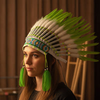 Feather Headdress Woven Feather Headpiece Geometric Bohemian Costume Headwear for Cosplayers, Photo Shoots