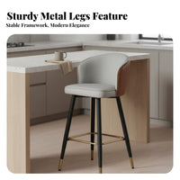 Rotating Counter Stool with Backrest Modern Minimalist Design High Chair Upholstered Easy Assembly for Interior Designers