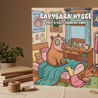 Illustrated Cover Capybara Coloring Book Softcover Capybara-Themed Coloring Pages Hygge Easy to Color