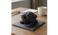 Tea Pet Frog Wealth Symbol Table Ornament Handmade Decor for Gift Display