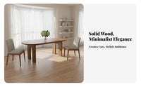 Oval Wood Dining Table Sturdy Construction Arch Leg Dining Table Sturdy Household Furniture for Families, Couples, Living Room, Kitchen, Apartment
