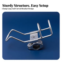 Stainless Steel Boat Rod Holder Rust Resistant Stainless Steel Fishing Pole Holder Adjustable Rail Mount Fishing Pole Bracket