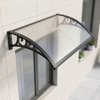 Entry Door Window Awning, Rain Shelter, Retrofit, Polycarbonate, Depth 100cm, Weather Resistant, Sun Shade