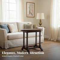 Two Level End Table Extendable Design Rotating Top for Living Room