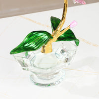 Crystal Flower Ornament Gold-Toned Crystal Flower Faceted Floral Ornament for Living Room