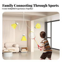 Badminton Bounce Practice Tool Play At Home Bounce Badminton Practice Set Elastic Rope Shuttlecock Practice Tool Adjustable