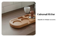 Universal Fit Wooden Espresso Tamping Station Hand Polished Coffee Tamper Holder Base Food-Grade Finish for Home Baristas, Kitchen Counter