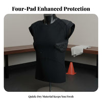 Anti-Collision Training Top 4-Pad Design Padded Football Compression Shirt Padded Football Shirt for Men, Athletes, Rugby, Workouts