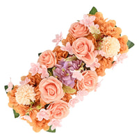 Artificial Flower Garland Silk Rose Flower Garland Floral Runner with Plastic Backing Faux Decorations Luxuriant