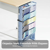 Classroom Desk Side Organizer Large Capacity Mobile Bookshelf Cart for Students