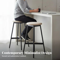 Utilitarian design Backless Round Metal Stool High-Legged Bar Chair Minimalist Design Seating Furniture Retro Look for Adults, Homeowners, Business Owners, Cafe, Kitchen, Dining Room, Office