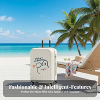 Combination Lock Cartoon Suitcase Telescoping Handle Wheel Suitcase Side Hook Rolling Hardshell Luggage for Travelers, Vacationers, Vacation, Vacations, Weekend Getaways, Airports