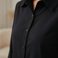 Shirts for Women Oversized Blouse with Tennis-Style Collar Design, Loose Fit Beach Cover Up in Polyester Material