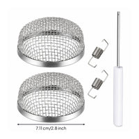 2 Pieces RV Vent Cover with Installation Tool Heavy Duty Mesh Screen with Spring Clips Hardware for Travel Trailer