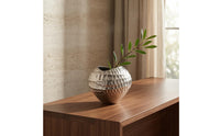 Crinkled Paper Shape Vase Hammered Texture Decorative Vase Narrow Base Home Decor for Flower Display
